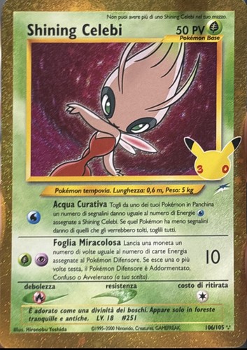 Shining celebi 106 - celebi, 106/105